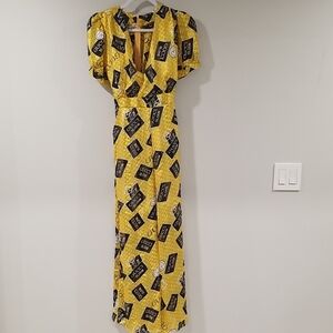 Gucci Yellow and Black Logo-Print jumpsuit